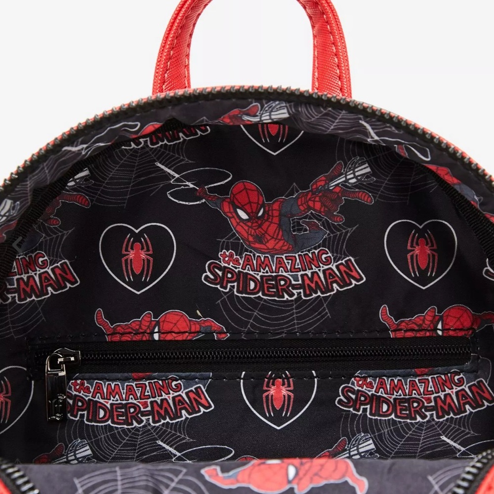 Loungefly Marvel Spider-Man Heart Pocket Mini Backpack - Picture 4 of 4
